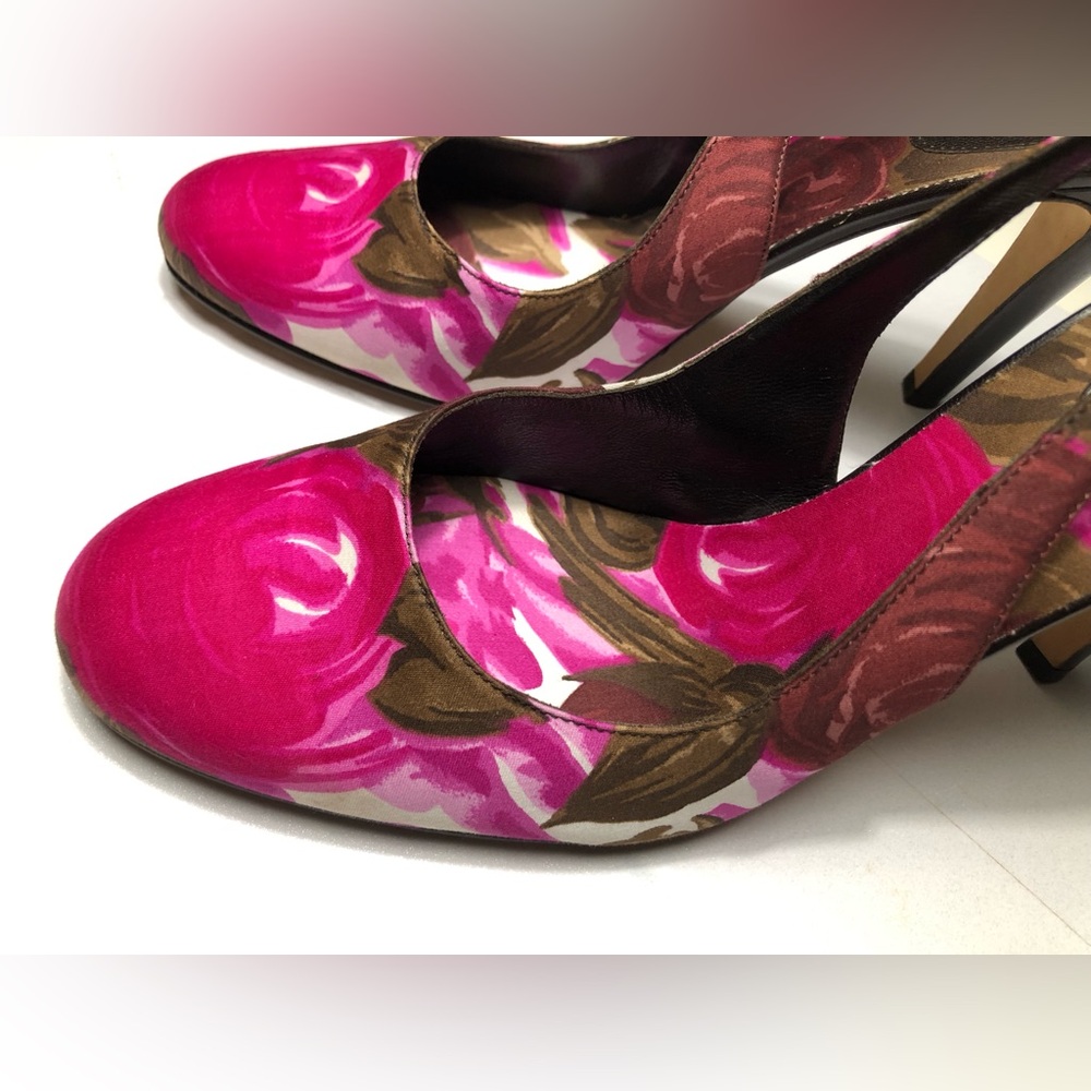 Kate Spade New York Floral Slingback Pumps Heels Closed Toe Sz 11B Made in 🇮🇹 - Picture 10 of 15